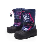 Dream Pairs Big Kid Kamick Navy Fuchsia Mid Calf Waterproof Winter Snow Boots Size 5 M US Big Kid