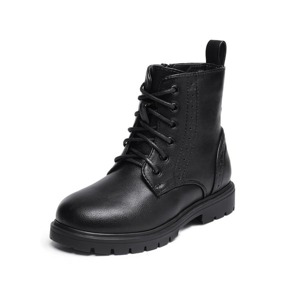Dream Pairs Boys Girls Fashion Side Zipper Combat Ankle Boots Kids School Ankle Boots KBO211 BLACK/PU Size 11 little kid