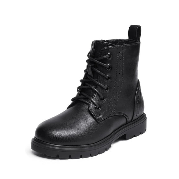 Dream Pairs Boys Girls Fashion Side Zipper Combat Ankle Boots Kids School Ankle Boots KBO211 BLACK/PU Size 7 Toddler