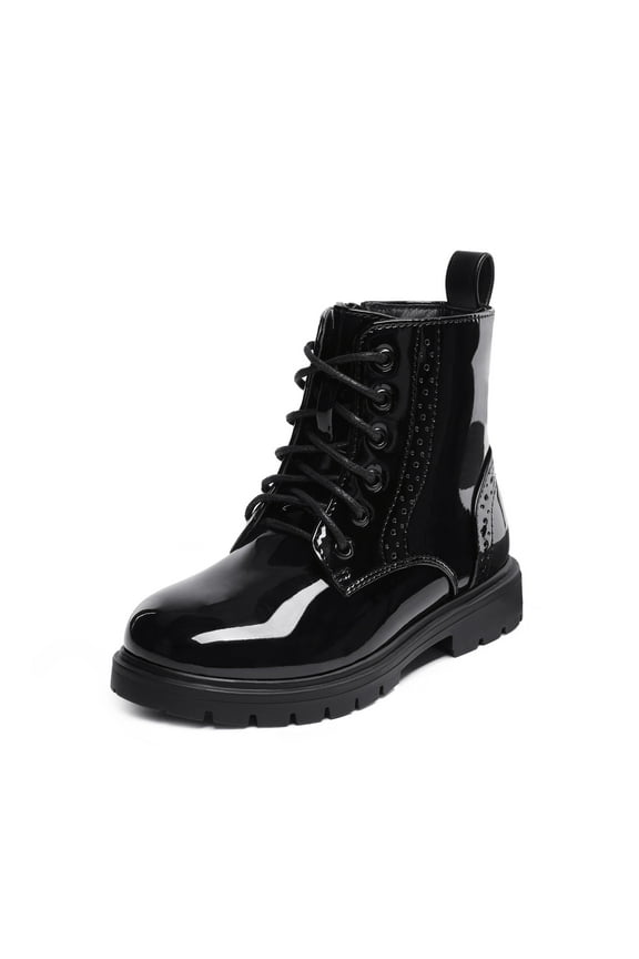 Dream Pairs Boys Girls Fashion Side Zipper Combat Ankle Boots Kids School Ankle Boots KBO211 BLACK Size 7 Toddler