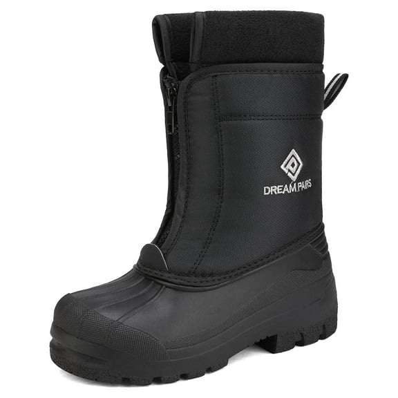 Dream Pairs Boys Girls Kids Warm Waterproof Snow Boots Winter Outdoor Snow Boots KSTAR BLACK Size 10