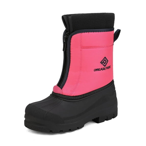BURUDANI Boys Girls Kids Warm Waterproof Snow Boots Winter Outdoor Snow Boots KSTAR FUCHSIA/NAVY Size 10