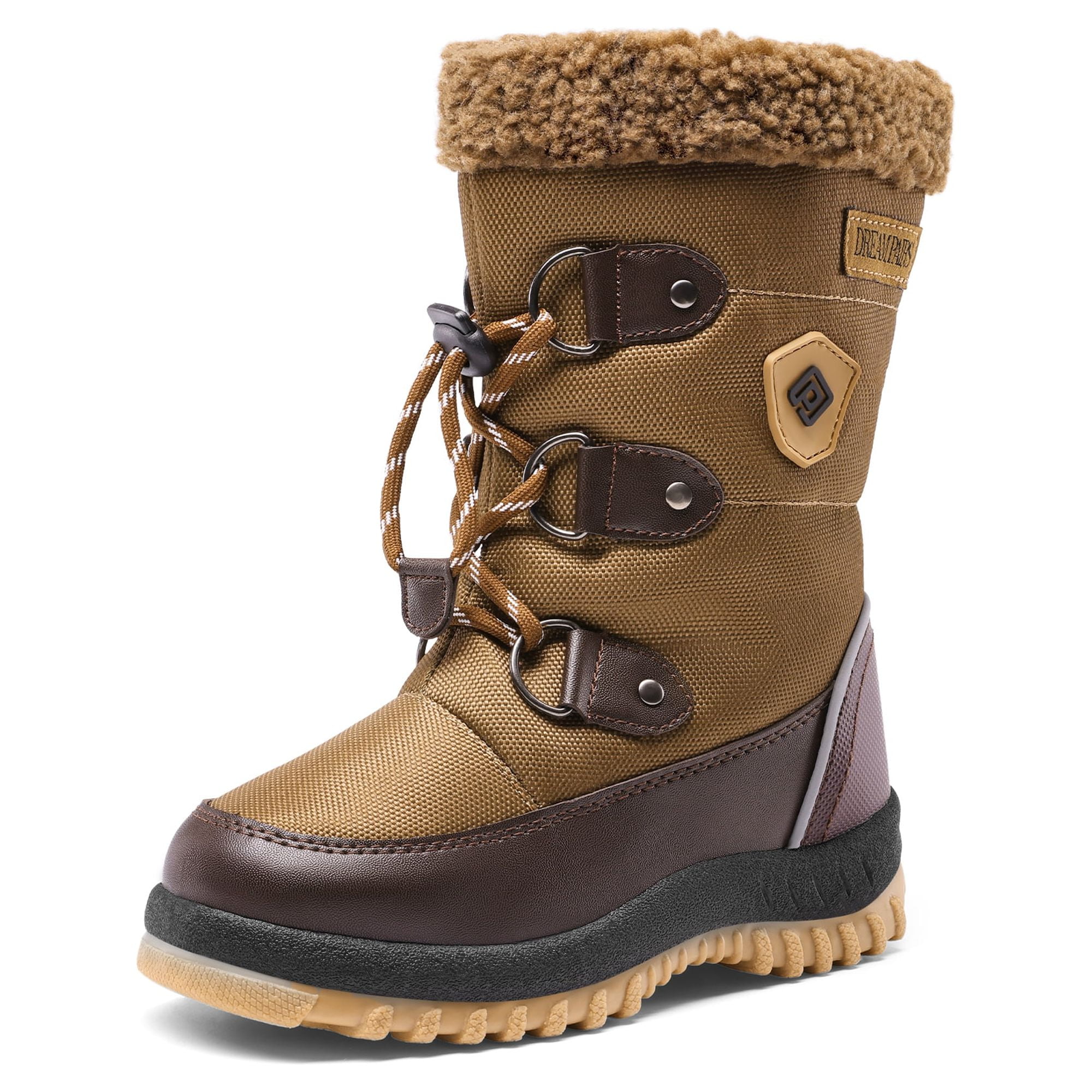 Dream Pairs Boys Girls Snow Boots Slip Resistant Faux Fur Lined Knee