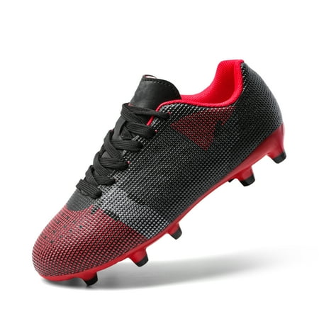 Dream Pairs Boys Girls Soccer Cleats Kids Football Shoes Toddler/Little Kid/Big Kid SDSO224K BLACK/RED Size 3