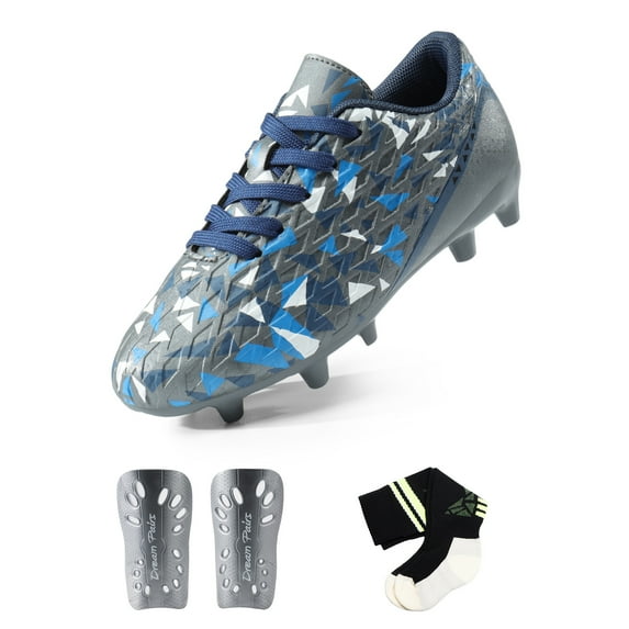 DREAM PAIRS Boys Girls Soccer Cleats Youth Firm Groud Athletic Outdoor Trainning Football Shoes with Soccer Socks