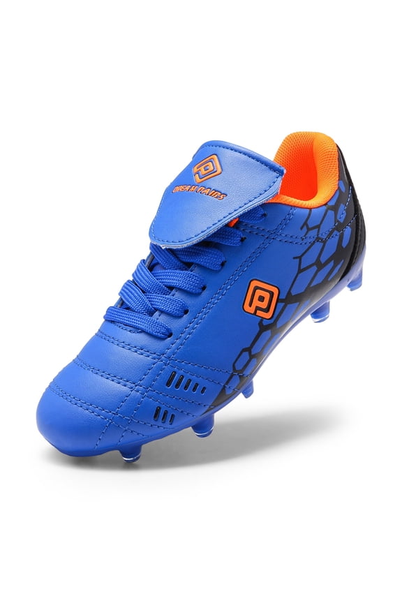 Boys Girls Soccer Football Cleats Shoes(Toddler/Little Kid/Big Kid) SUPERFLIGHT-3K ROYAL/BLUE/ORANGE Size 2