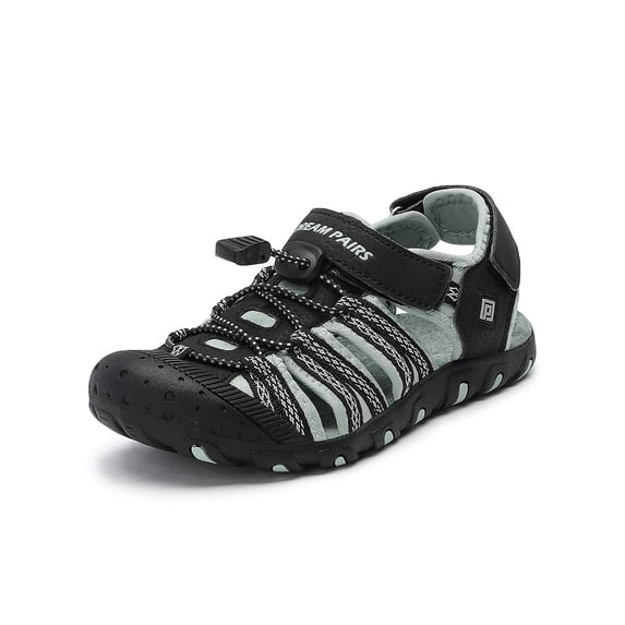 Dream Pairs Boys Girls Summer Athletic Sandals Kids Beach Walking Sandals 171111-K BLACK/GREY Size 6 todder