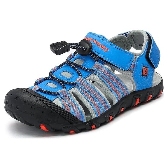 Dream Pairs Boys Girls Summer Athletic Sandals Kids Beach Walking Sandals 171111-K BLUE/GREY/RED Size 8 toddler
