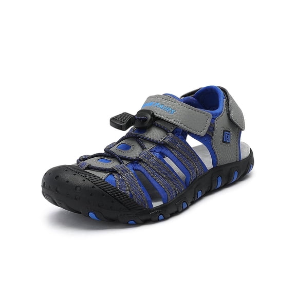 Dream Pairs Boys Girls Summer Athletic Sandals Kids Beach Walking Sandals 171111-K GREY/ROYAL Size 4 Big Kid