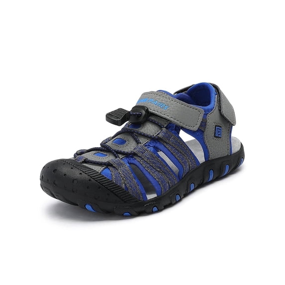 Dream Pairs Boys Girls Summer Athletic Sandals Kids Beach Walking Sandals 171111-K GREY/ROYAL Size 5 Big Kid