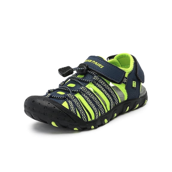 Dream Pairs Boys Girls Summer Athletic Sandals Kids Beach Walking Sandals 171111-K NAVY/NEON/GREEN Size 12 Little Kid