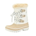 thumbnail image 1 of Dream Pairs Boys Girls Toddler Kids Ankle Winter Snow Boots Faux Fur-Lined Soft Boots Shoes Warm FORESTER BEIGE/WHITE Size 2 Little Kid, 1 of 6