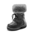 thumbnail image 1 of Dream Pairs Boys Girls Toddler Snow Boots Slip Resistant Faux Fur Lined Mid Calf Little Kids Winter Shoes SDSB2221K BLACK/GRAY Size 7, 1 of 5