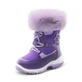 thumbnail image 1 of Dream Pairs Boys Girls Toddler Snow Boots Slip Resistant Faux Fur Lined Mid Calf Little Kids Winter Shoes SDSB2221K PURPLE Size 10, 1 of 5