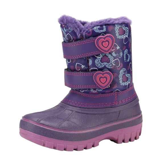 DREAM PAIRS Boys & Girls Winter Zip Snow Boots Outdoor Warm Waterproof Sport Snow Boot PURPLE Size 2