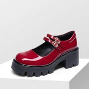 BURUDANI Chunky Heels for Women Block Heels Closed Toe Mary Jane Shoes Comfortable Dress Office Church Pumps