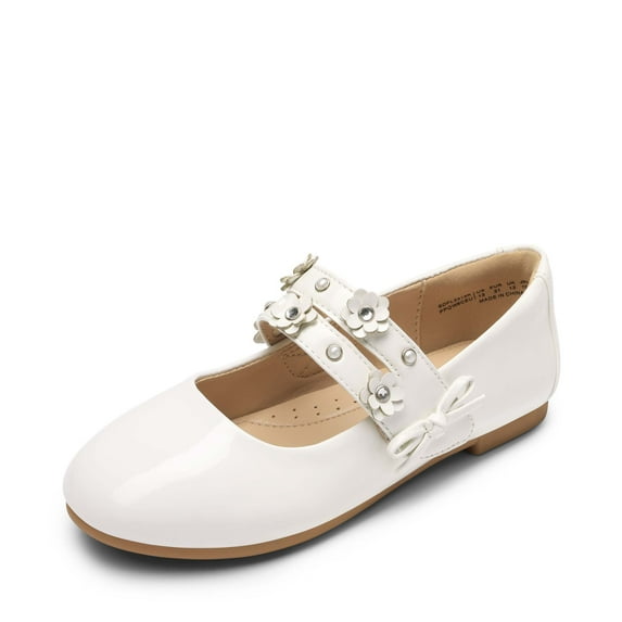 Dream Pairs Flower Girl Ballet Flats Pearls Bow Ballerina Mary Jane Dress Shoes SDFL2315K