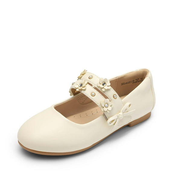 Dream Pairs Flower Girl Ballet Flats Pearls Bow Ballerina Mary Jane Dress Shoes SDFL2315K