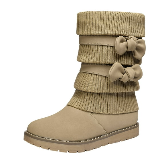 Dream Pairs Girl's Winter Snow Boots Warm Walking Mid Calf Shoes KLOVE KHAKI Size 11