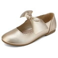 thumbnail image 1 of BURUDANI Girls Ballerina Front Bow Flats Mary Jane Dress Shoes ANGIE-5 GOLD Size 2, 1 of 5