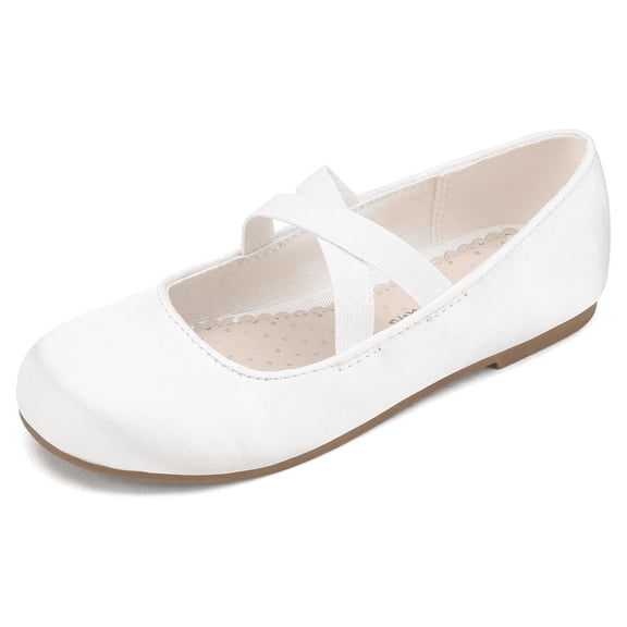 Dream Pairs Girls Fashion Ballerina Dress Shoes Mary Jane Flats ANGIE-2 WHITE Size 11