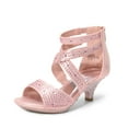 thumbnail image 1 of BURUDANI Girls’ Low Heel Dress Sandals Party, Wedding & Special Occasion Pump Shoes, 1 of 5