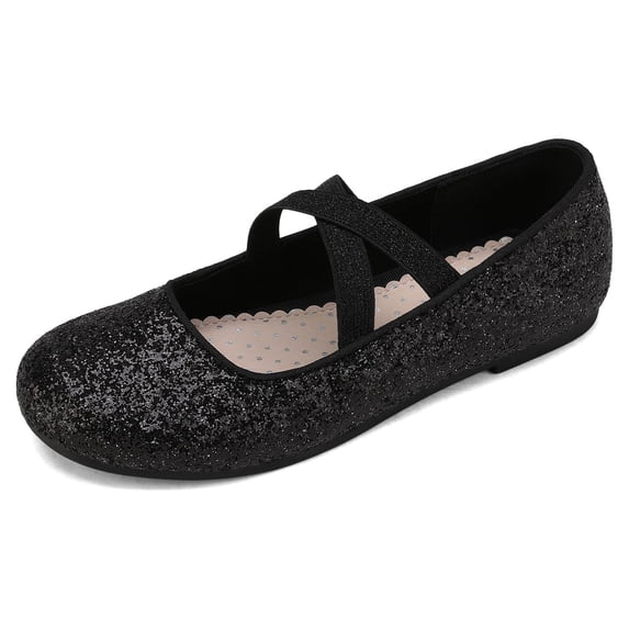 Dream Pairs Girls Flat Shoes Kids Toddler Shoes Princess Dress Wedding Shoes ANGIE-2 BLACK Size 5