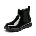 thumbnail image 1 of Dream Pairs Girls Side Zipper Chelsea Ankel Boots Little Kid/Big Kid SDBO2219K BLACK/PAT Size 3, 1 of 5