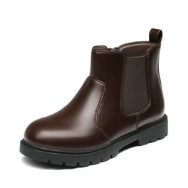 【WONDER WONDER】Confuse Bk Leather Round Chelsea Long Boots Wonder Nation Little & Big Girls Chelsea Boot, Sizes 13-6