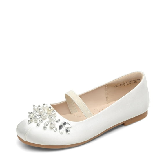 Dream Pairs Girls Slip-On Shoes Children Party Dress Dance Shoes Flat Shoes IVORY US SIZE 12
