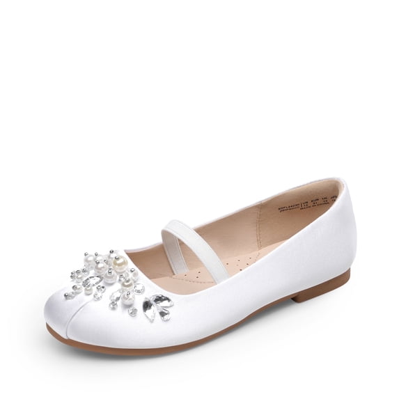 Dream Pairs Girls Slip-On Shoes Children Party Dress Dance Shoes Flat Shoes WHITE US SIZE 11