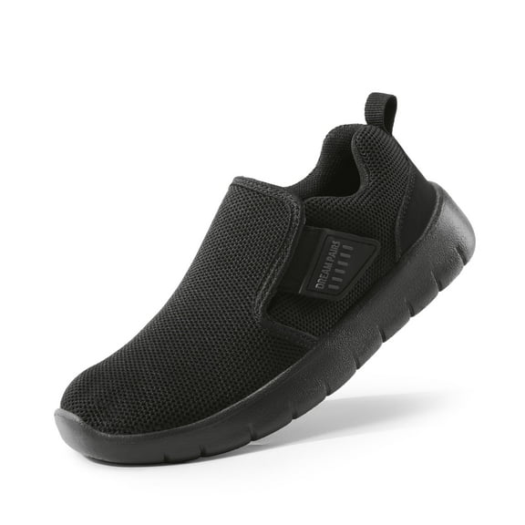Dream Pairs Kids Boys & Girl Lightweight Running Shoes, Breathable Athletic Slip On Casual Walking Sneakers Shoes All/Black Size 4 Big Kid