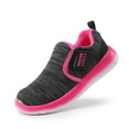 thumbnail image 1 of Dream Pairs Kids Boys & Girl Lightweight Running Shoes, Breathable Athletic Slip On Casual Walking Sneakers Shoes Black/Fuchsia Size 4 Big Kid, 1 of 10
