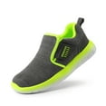 thumbnail image 1 of Dream Pairs Kids Boys & Girl Lightweight Running Shoes, Breathable Athletic Slip On Casual Walking Sneakers Shoes Grey/Neon Size 1 Little Kid, 1 of 9