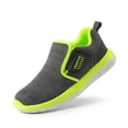 thumbnail image 1 of Dream Pairs Kids Boys & Girl Lightweight Running Shoes, Breathable Athletic Slip On Casual Walking Sneakers Shoes Grey/Neon Size 5 Big Kid, 1 of 10