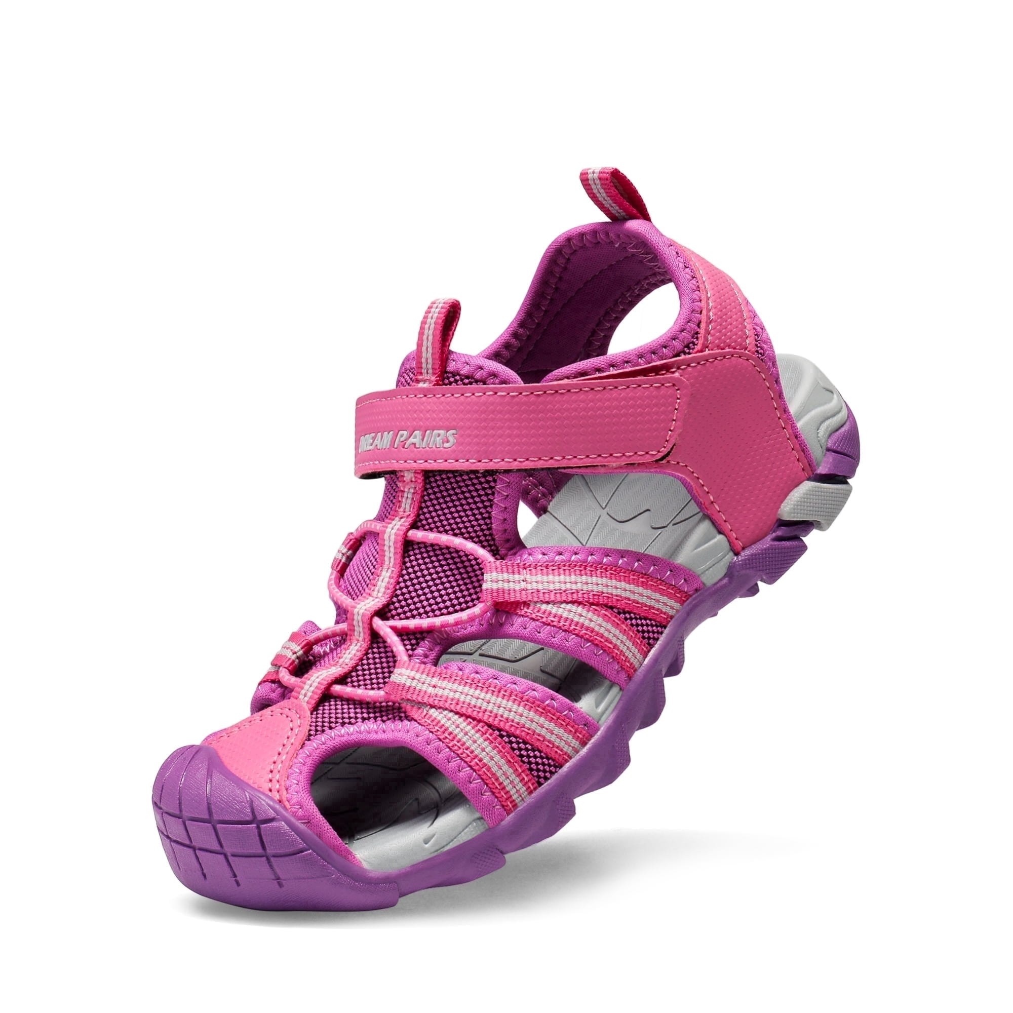 Dream Pairs Kids Boys Girls Athletic Sandals Toddler Summer Beach Slippers Flip Shoes 170813-K FUCHSIA/LIGHT/GREY Size 13