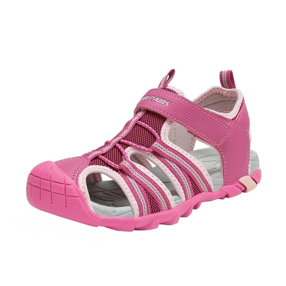 Dream Pairs Kids Boys Girls Athletic Sandals Toddler Summer Beach Slippers Flip Shoes 170813-K FUCHSIA/SHELL/PINK Size 4