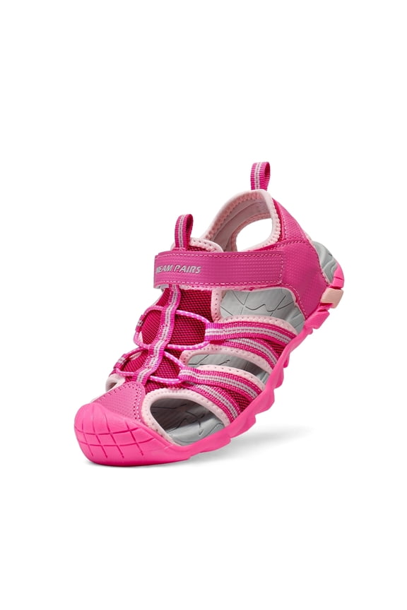 Kids Boys Girls Athletic Sandals Toddler Summer Beach Slippers Flip Shoes 170813-K FUCHSIA/SHELL/PINK Size 9