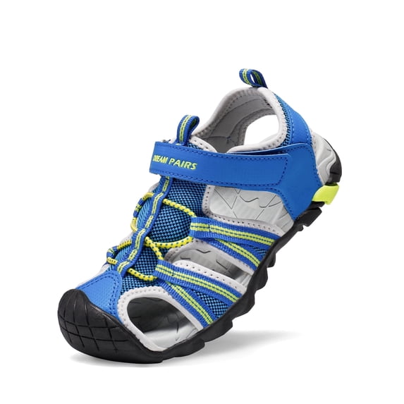 Dream Pairs Kids Boys Girls Athletic Sandals Toddler Summer Beach Slippers Flip Shoes 170813-K ROYAL/NEON/GREEN/LIGHT/GREY Size 1