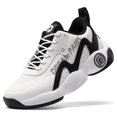 thumbnail image 1 of Dream Pairs Kids Boys Girls Basketball Shoes Low-top Sports Shoes Kids Fashion Sneakers SDBS221K WHITE/BLACK Size 4, 1 of 6