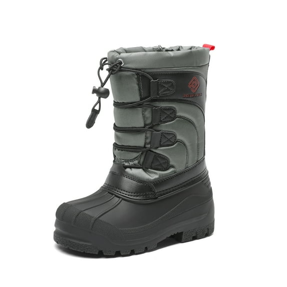 Dream Pairs Kids Boys & Girls Knee High Waterproof Insulation Non-Slip Outdoor Winter Snow Boots KNORTH Black/Grey/Red Size 2