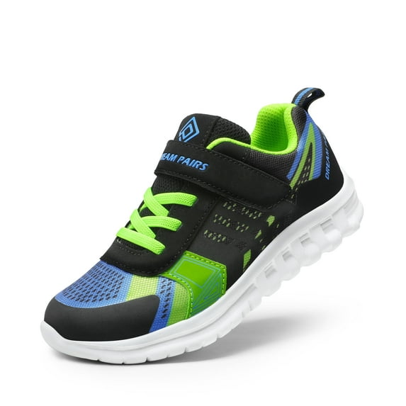 Dream Pairs Kids Boys &Girls Lightweight Athletic Sneakers Breathable Running Shoes Kd18002K Black/Royal/Green Size 5