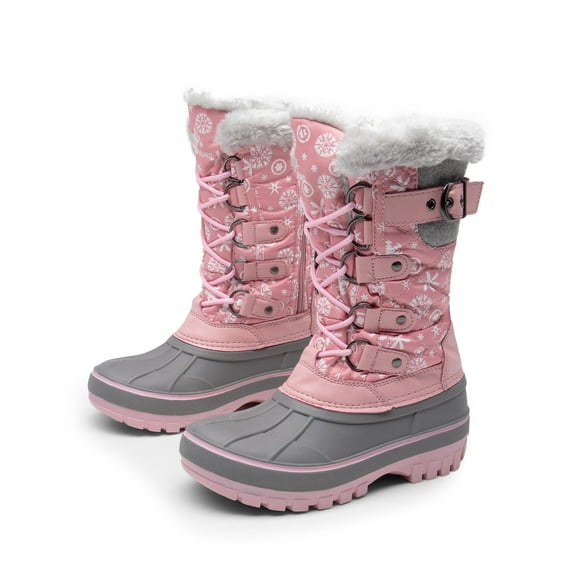 Dream Pairs Kids Boys & Girls Snow Boots Insulated Waterproof Winter Snow Boots KRIVER-1 PINK Size 4