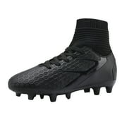 BURUDANI Kids Boys Girls Soccer Trainers Cleats Shoes Sport Football Shoes All/Black Size 6