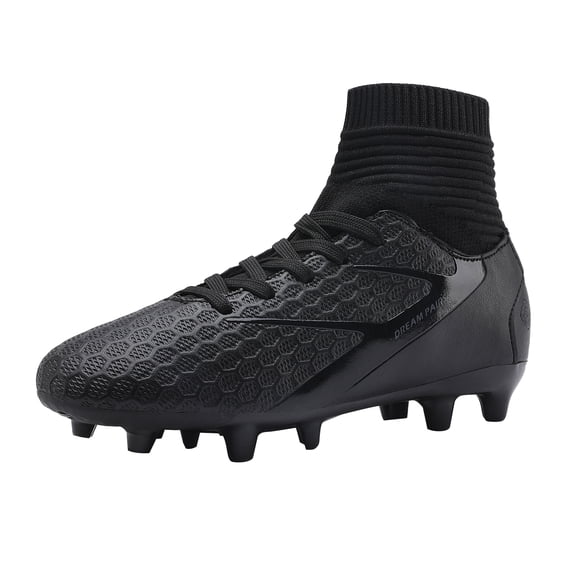 BURUDANI Kids Boys Girls Soccer Trainers Cleats Shoes Sport Football Shoes All/Black Size 6