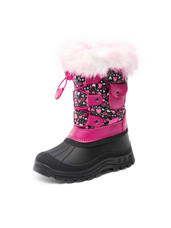 Kids Boys Girls Warm Snow Boots Insulated Waterproof Winter Ski Boots