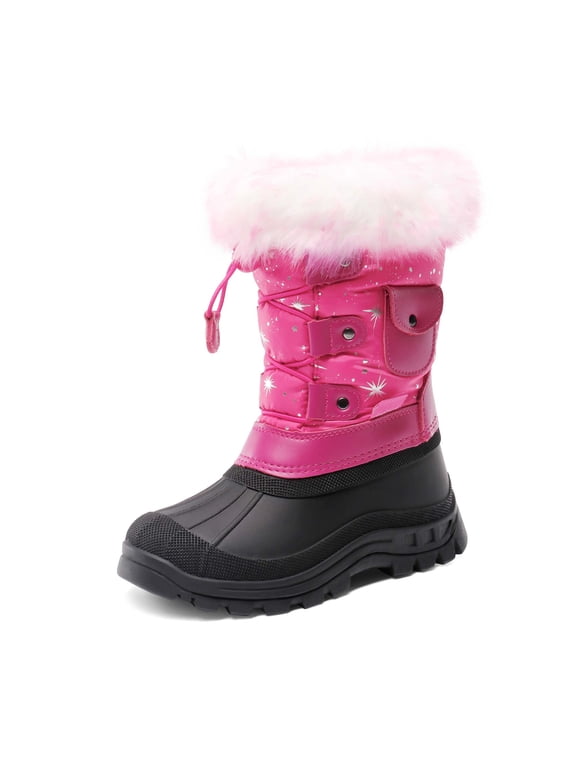 Kids Boys Girls Warm Snow Boots Insulated Waterproof Winter Ski Boots