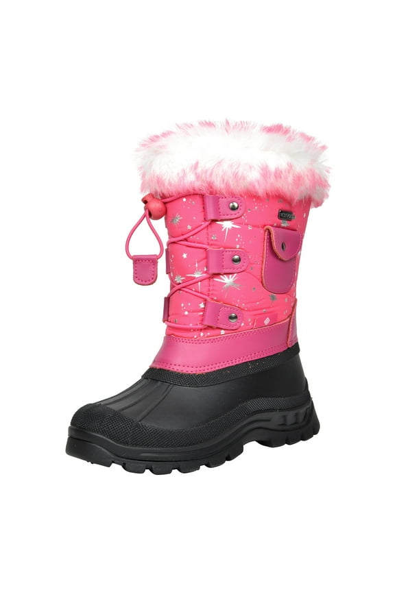 Kids Boys Girls Warm Snow Boots Insulated Waterproof Winter Ski Boots KSNOW FUCHSIA Size 4