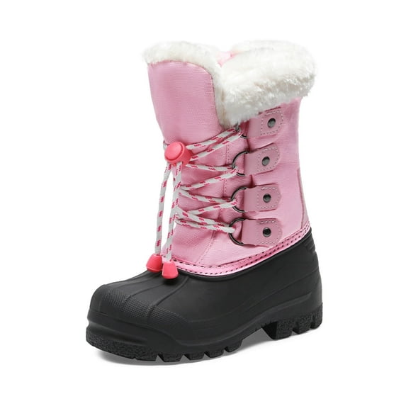 BURUDANI Kids Boys Girls Winter Snow Boots Insulated Outdoor Snow Boots Soft Warm Shoes Boots