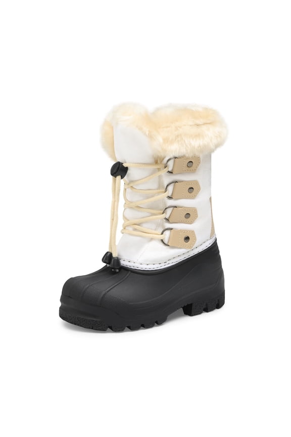 BURUDANI Kids Boys Girls Winter Snow Boots Insulated Outdoor Snow Boots Soft Warm Shoes Boots